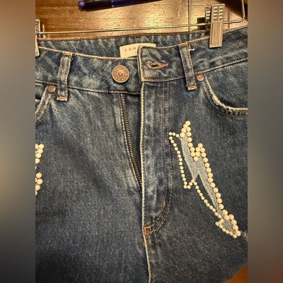 Sandro Jeans size 36 high waist lightening inserts - Picture 5 of 7